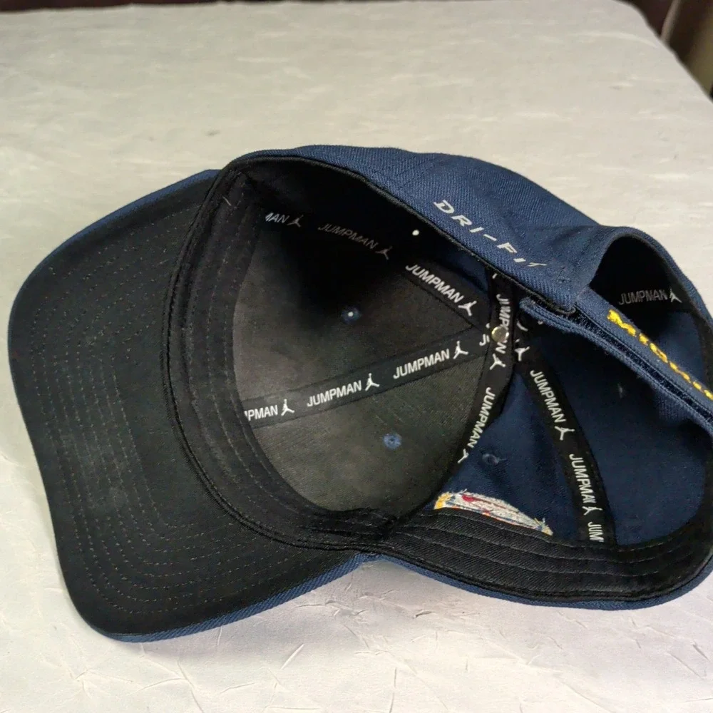 Michigan Wolverines Nike Jordan Hat Jumpman Blue Embroidered Logo Strapback